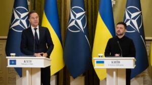 Спілкування Володимира Зеленського й Марка Рютте з медіа