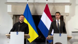 Спілкування Володимира Зеленського та Прем’єр-міністра Нідерландів Роба Єттена з медіа