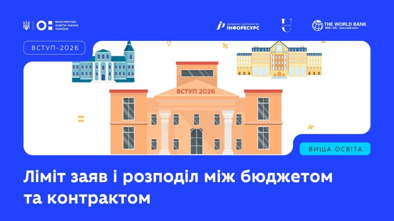 ВСТУП-2026: Ліміт заяв і розподіл між бюджетом та контрактом